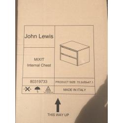 John Lewis Mix it 2 Drawer Bedside Chest, House SmokeNatural Oak