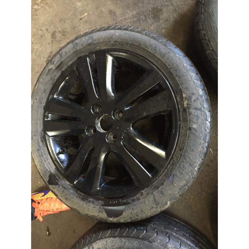 honda civic enkei 4x100 16" alloy wheels black with tyres ek4 vti ej9 eg